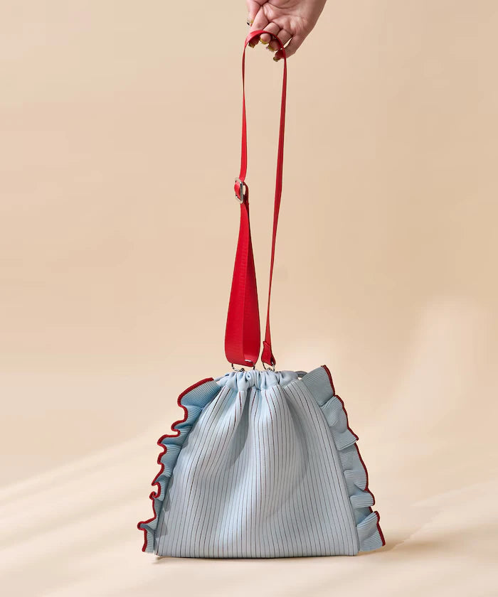 Multiway Color Knit Frill Shoulder Bag