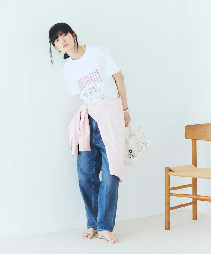 Comfortable Logo Horse Print Crew Neck T-Shirt