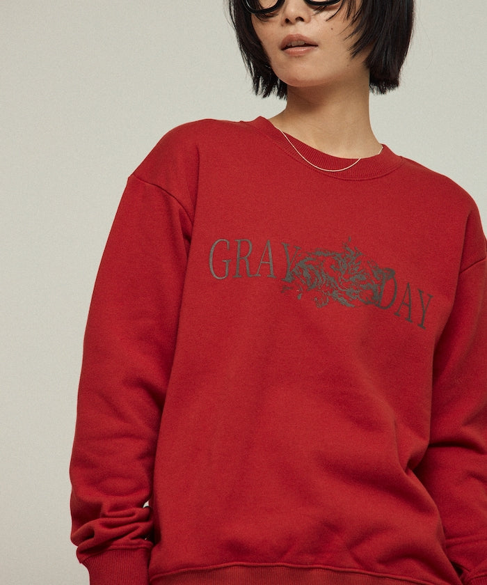 Organic Cotton Animal Logo Print Sweat / CAT / Relaxed Fit / French Terry Sweat