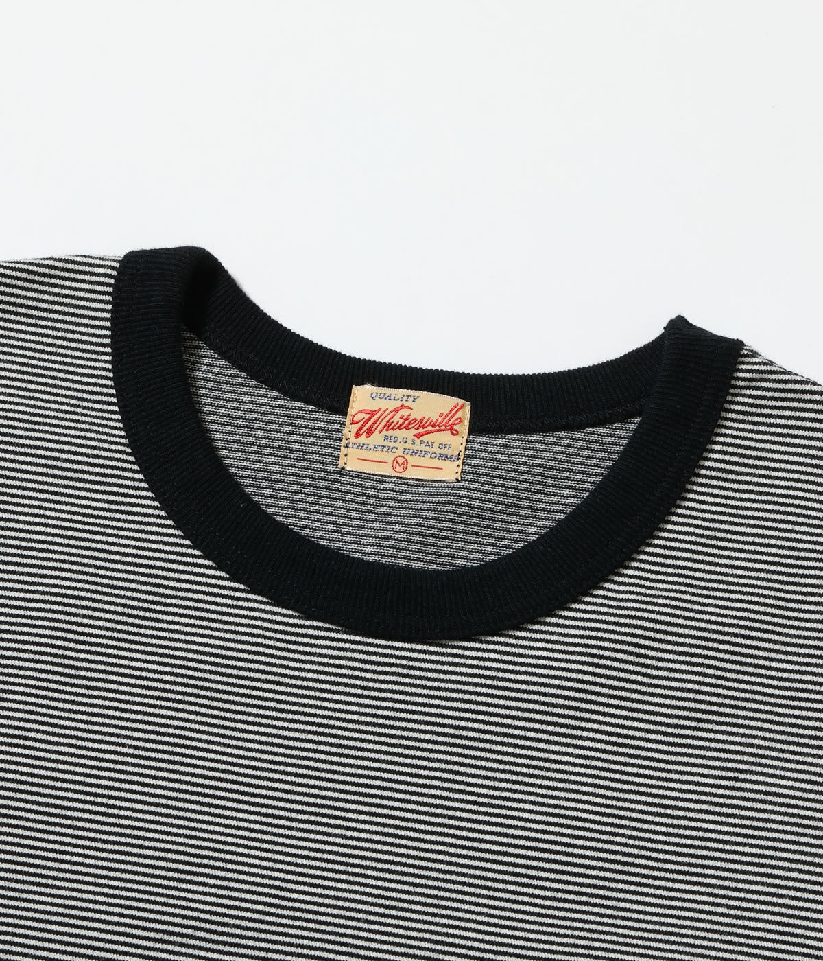 WHITESVILLE 30/2 FINE-LINED BORDER T-SHIRT