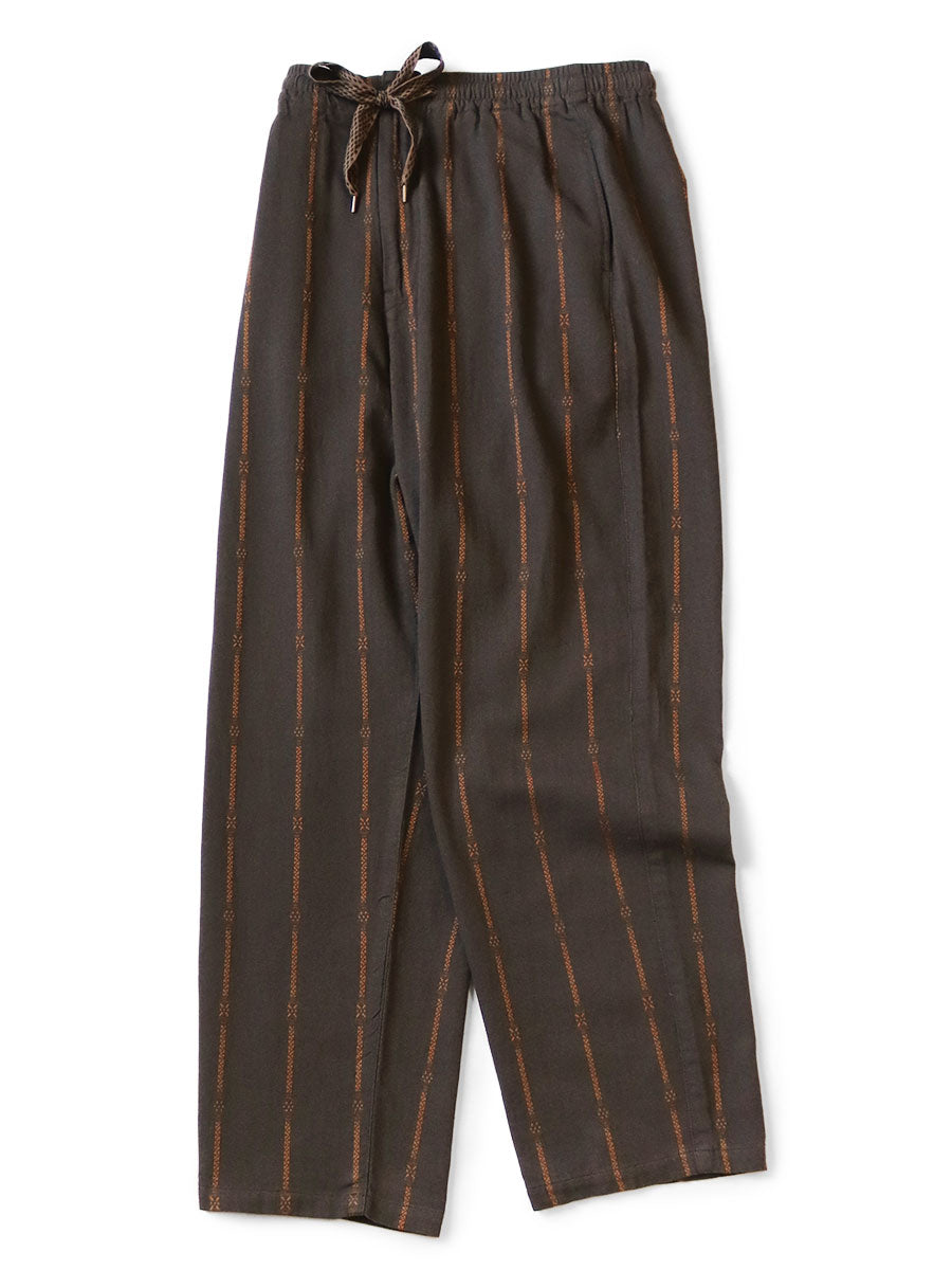 Cotton Linen Sham Stripe Easy Pants