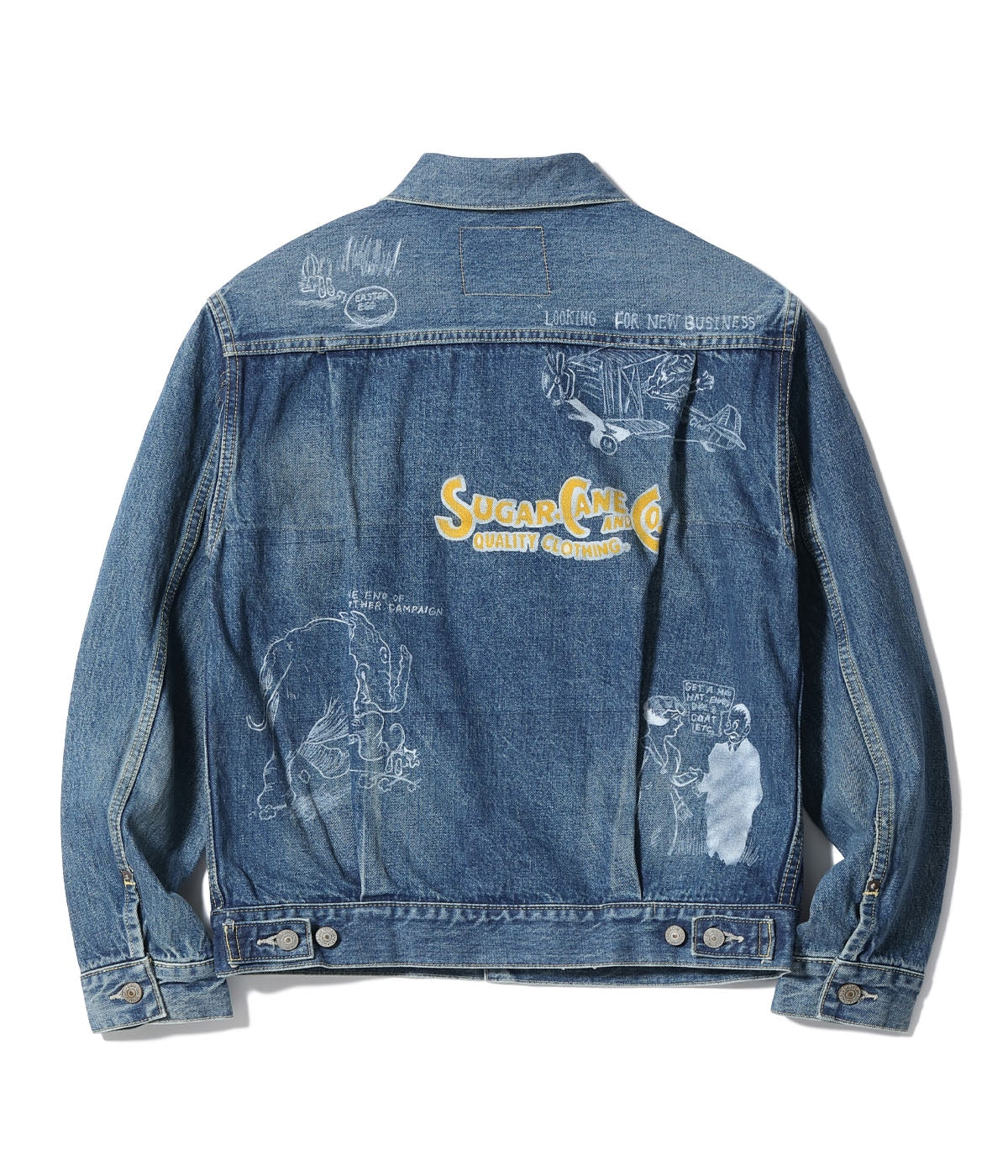 14.25oz. DENIM JACKET 1953 AGED MODEL CARTOON PAINT