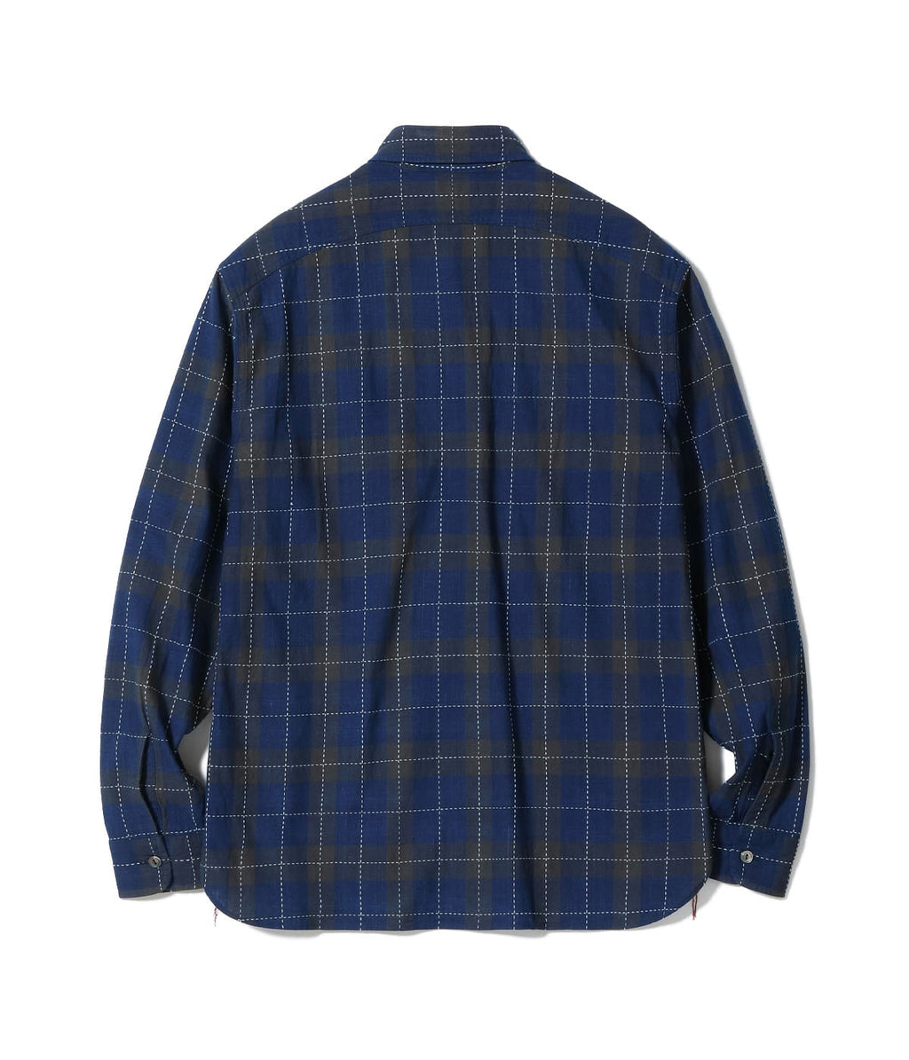 FICTION ROMANCE 5.5oz. INDIGO CHECK WORK SHIRT
