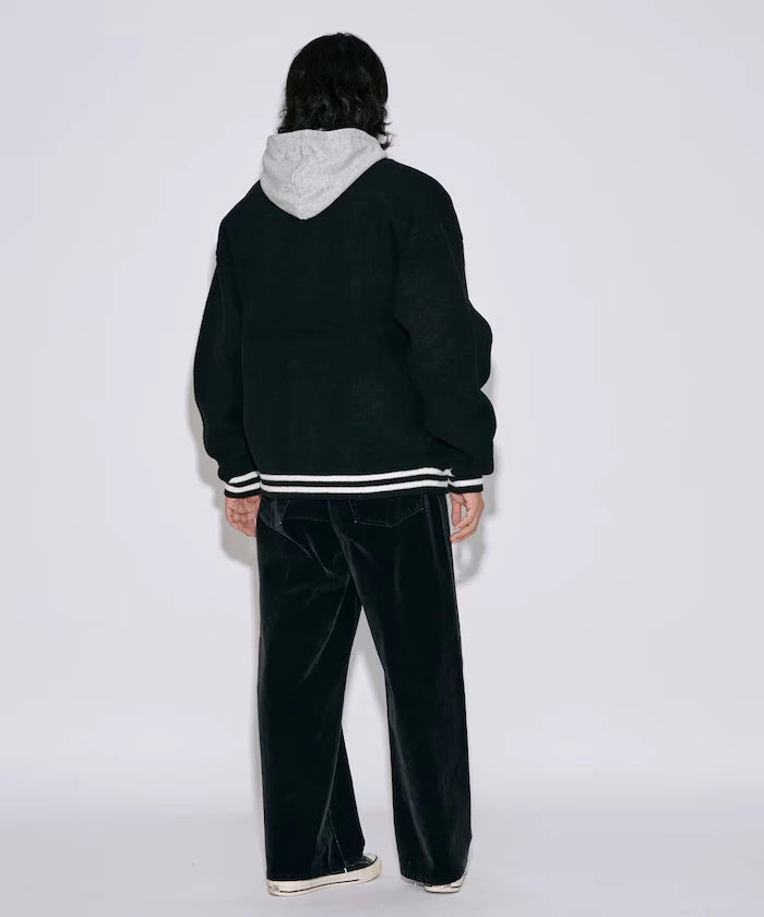Relaxed Fit Logo Knit Varsity Jacket