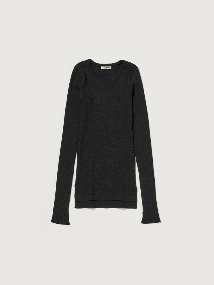 SUPER FINE WOOL HIGH GAUGE RIB KNIT P/O
