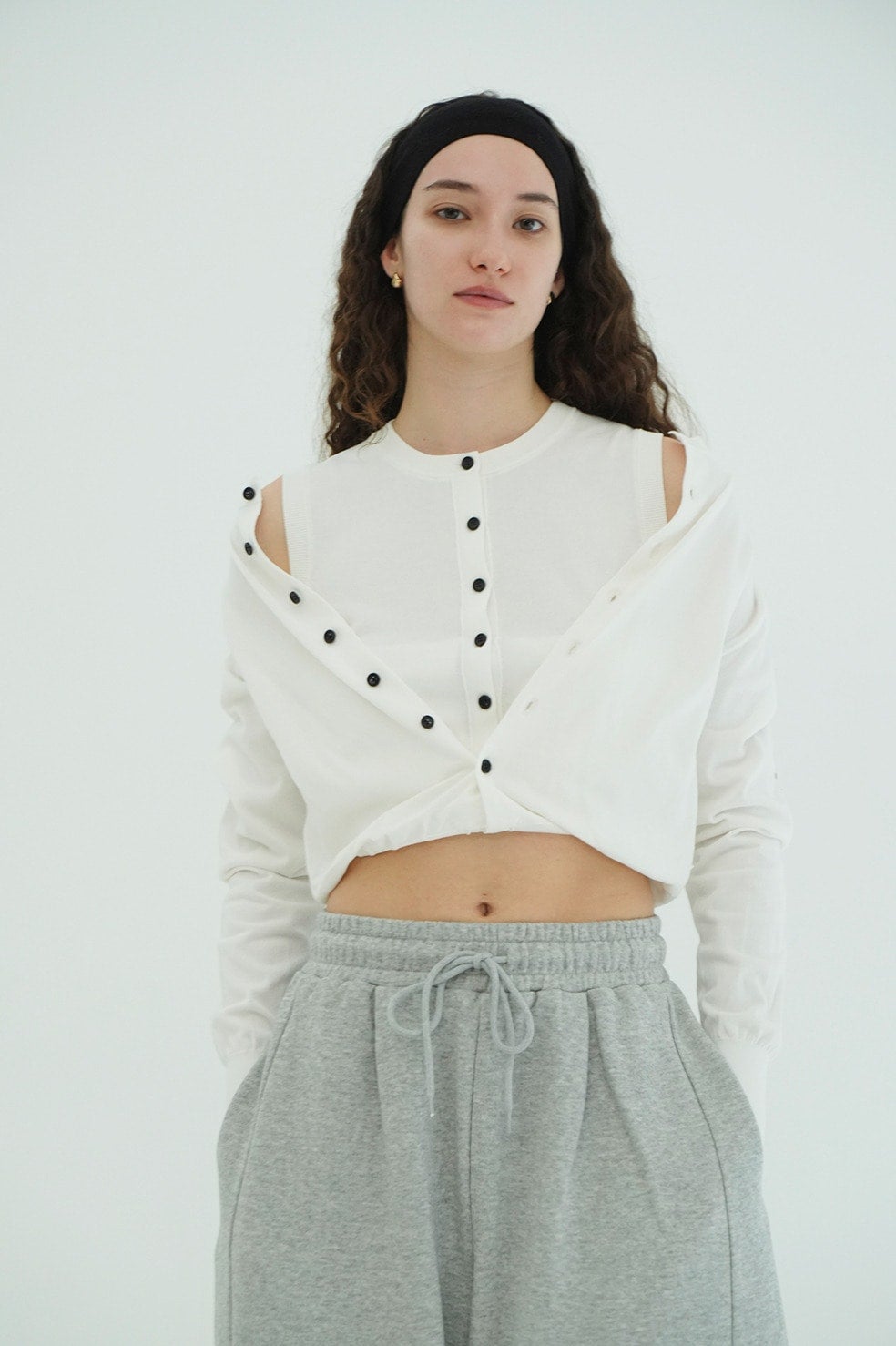 W LAYERED KNIT CARDIGAN