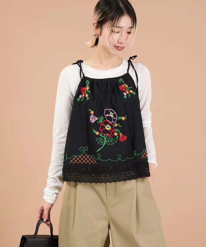 India Shoulder Ribbon Embroidered Remake Style Camisole