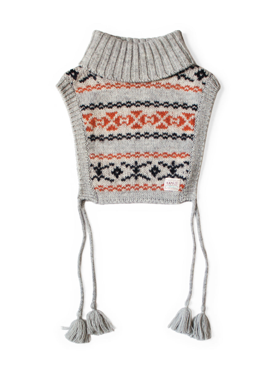 3G Yellowknife Fair Isle High Neck Bib Poncho