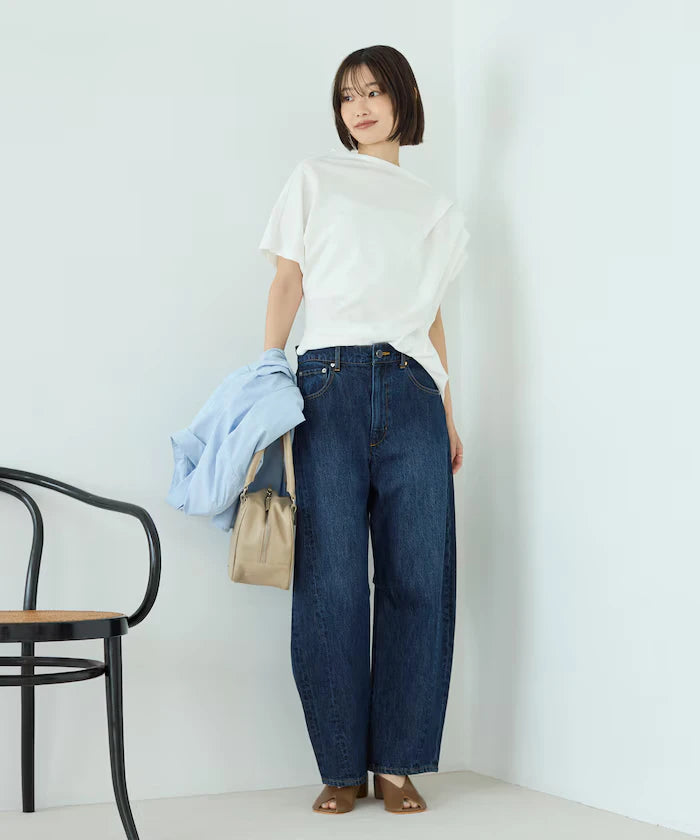 Organic Cotton Asymmetrical Draped Top