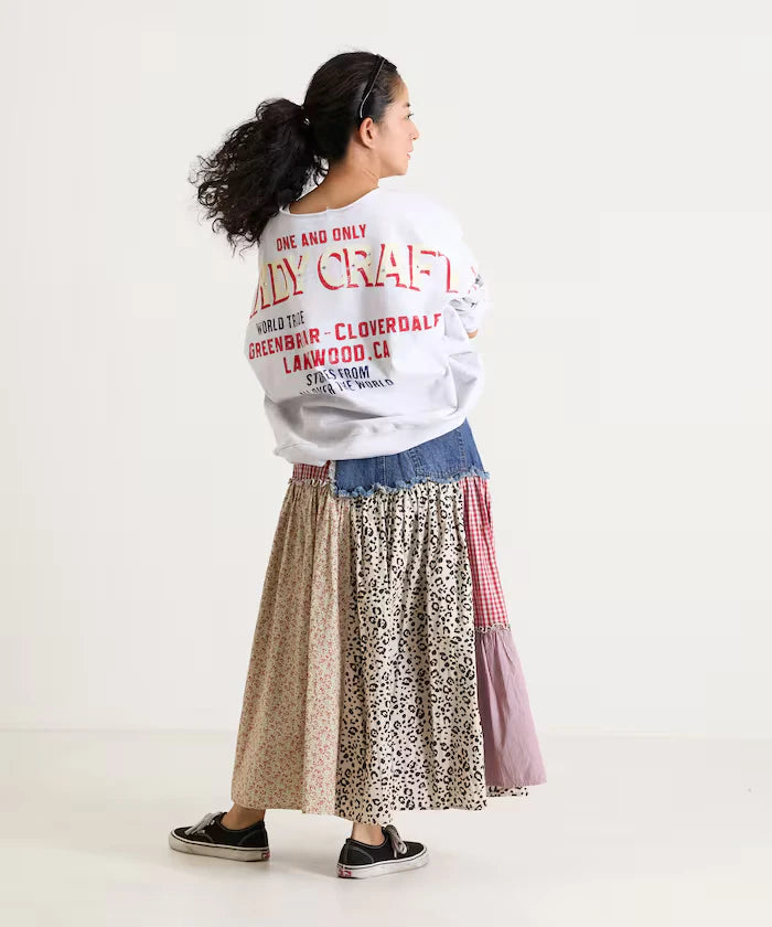 Flower & Check Docking Skirt