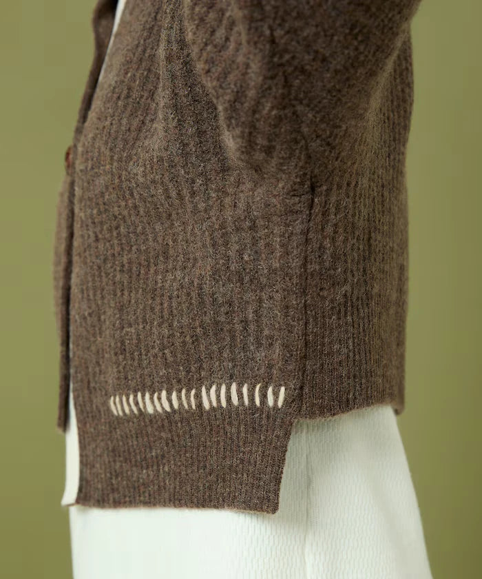 Short Length Color-block Knit Cardigan