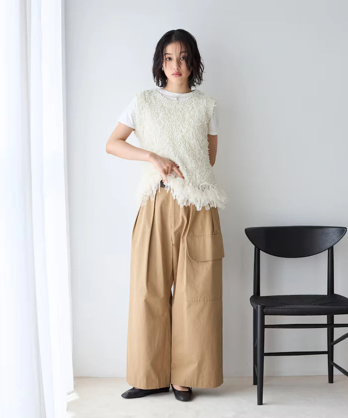 2WAY Fringe Hem Knit Vest