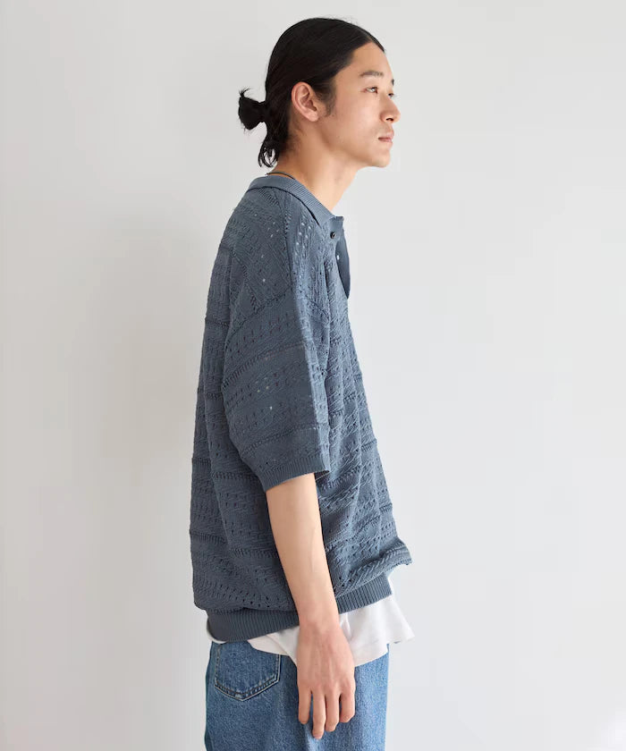 Big Silhouette Short Sleeve Knit Polo Shirt