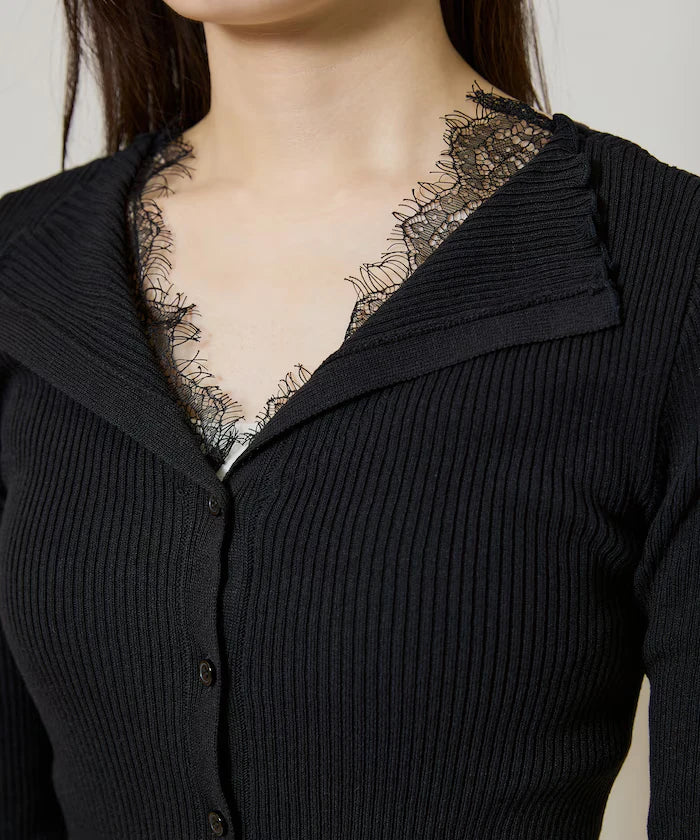 Collar Lace Mellow Layered Cardigan Limited Edition