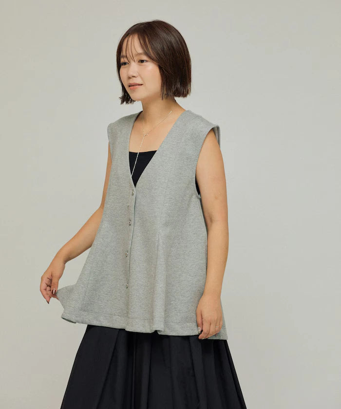Peplum Silhouette V-Neck Gilet / Vest