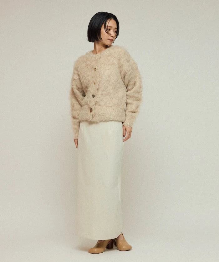 Variation Button Shaggy Knit Cardigan