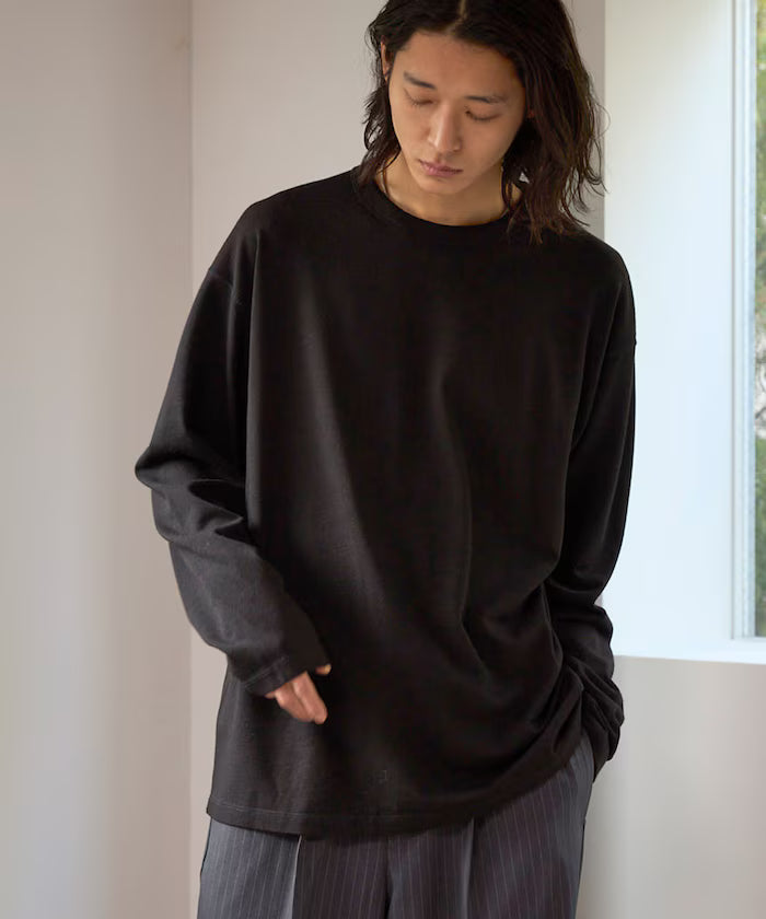 SUPER MERINO WOOL×INKEEP Crew Neck Long Sleeve T-Shirt
