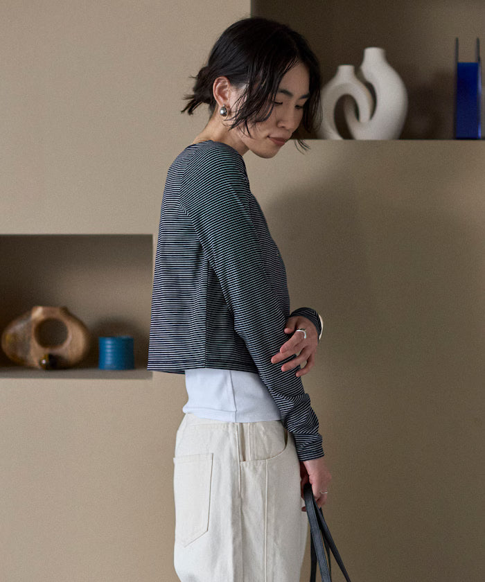 [February 12, 12:00 Release] Layered Set Top / Striped Cardigan & Camisole