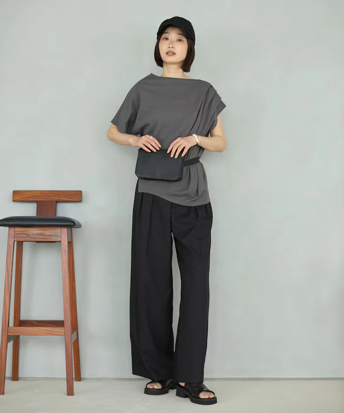 Organic Cotton Asymmetrical Draped Top