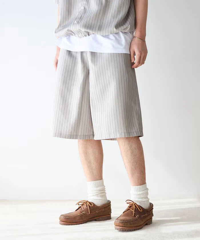 Stripe Easy Wide Shorts / Compatible with Setup