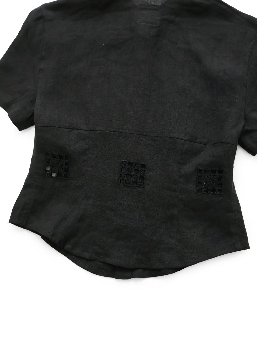 Linen Dronwork Acapella Blouse