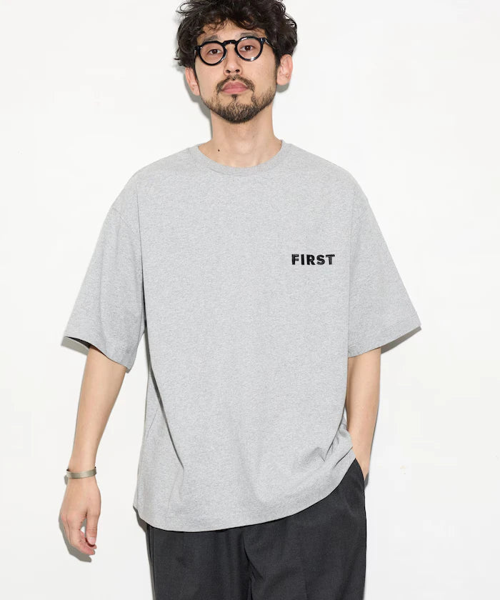 6 Ounce Front Logo Embroidered Crew Neck T-Shirt / One Point Design T-Shirt Left Chest Embroidery First Limited Edition