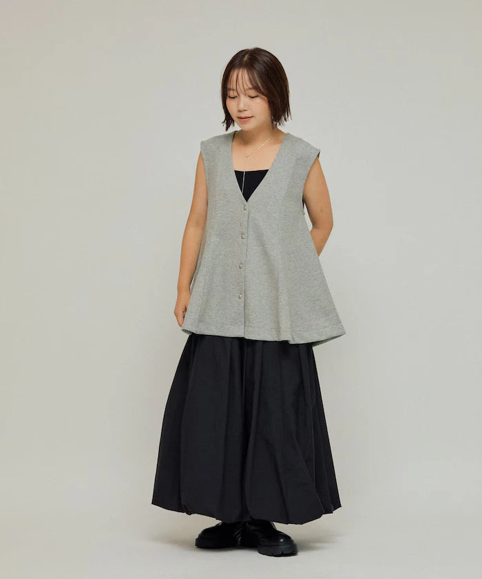 Peplum Silhouette V-Neck Gilet / Vest