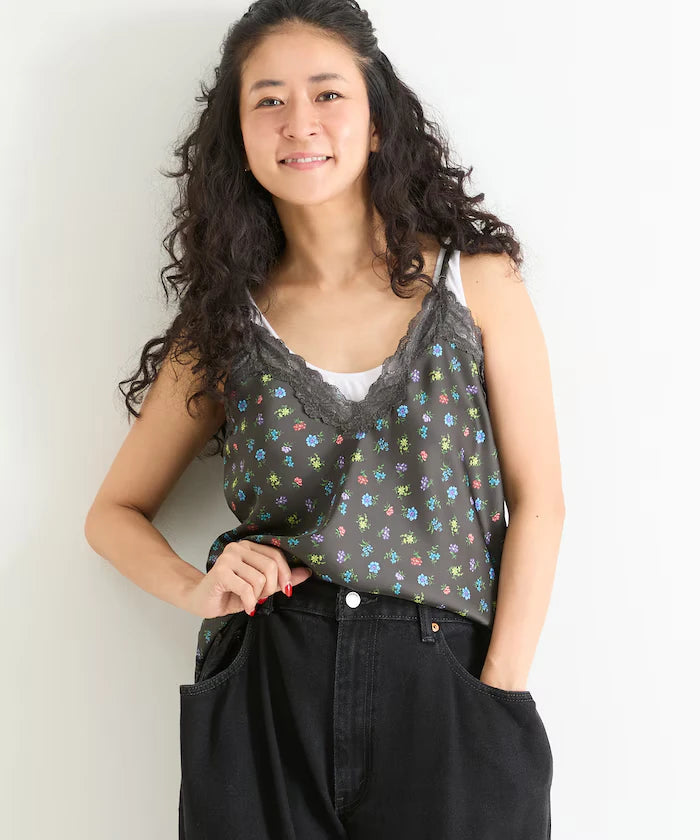 2WAY Floral Satin Camisole
