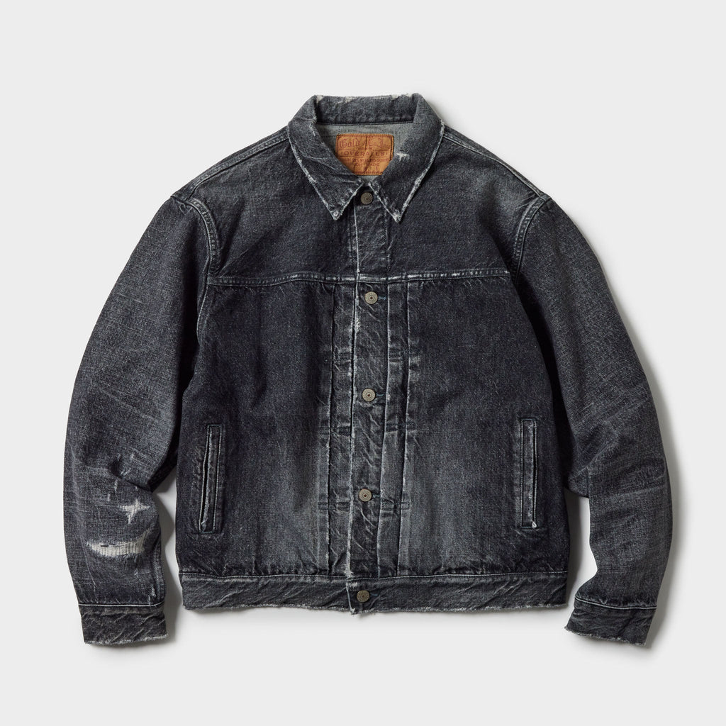 Recycled Waste Suvin Cotton Yarn 14oz. Denim Jacket Vintage Washed