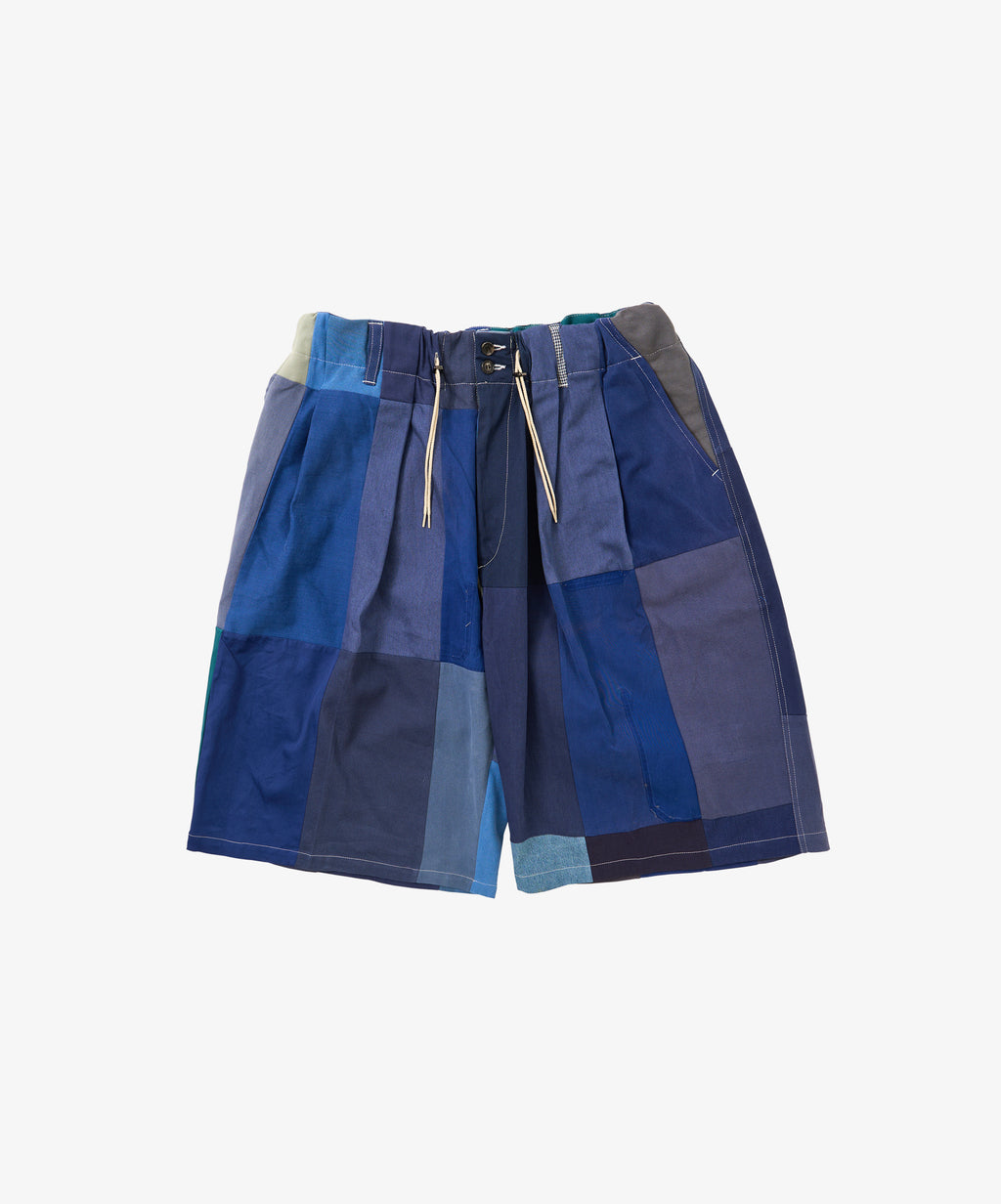circular shorts bleu de travail four