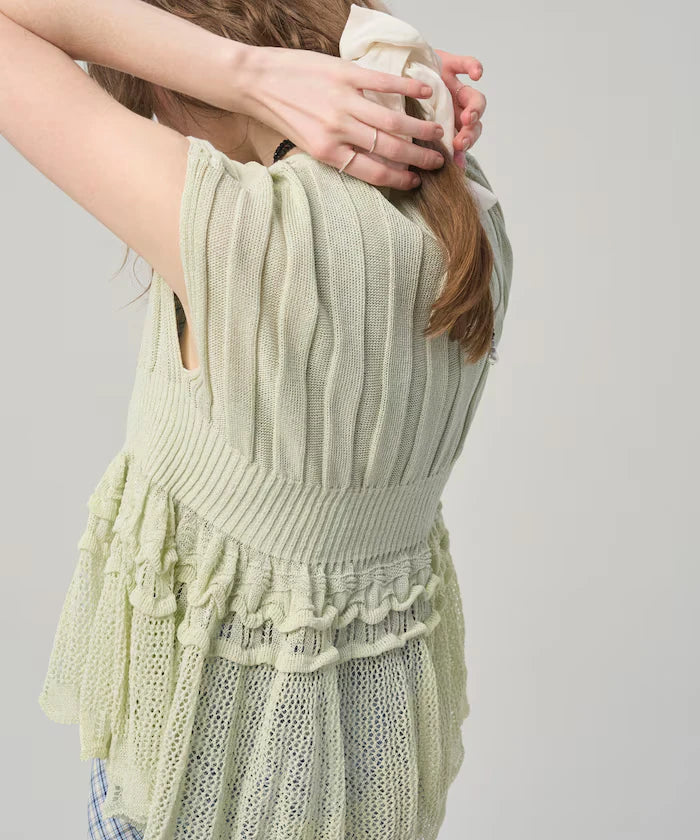 Japan Made Whole Garment Peplum Top