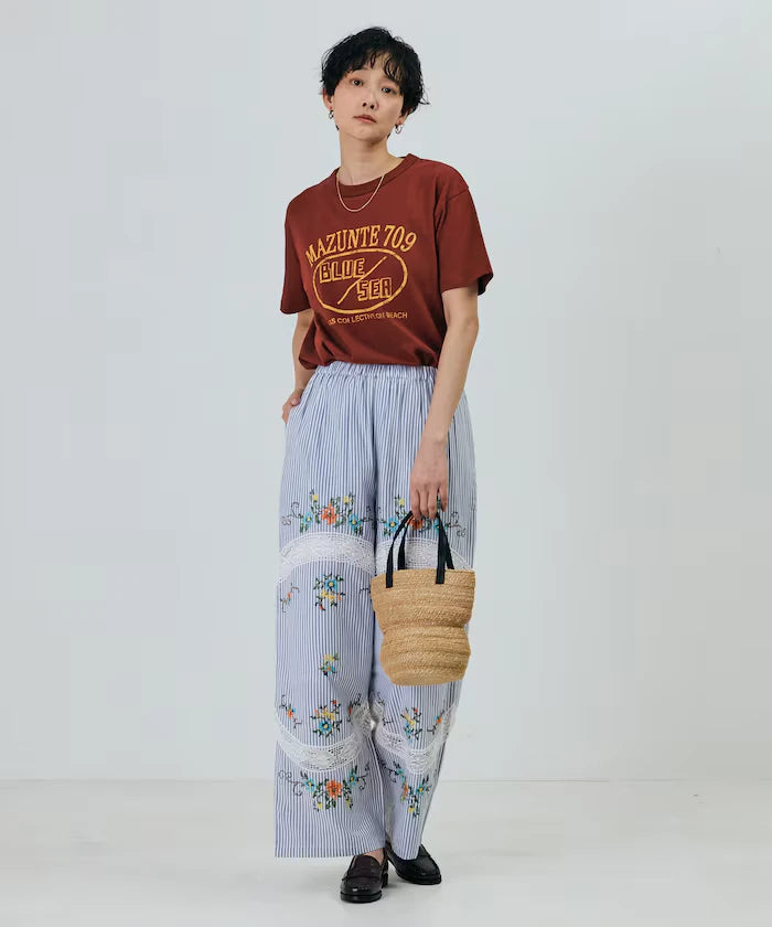 Vintage-Like Used Essence Print T-Shirt
