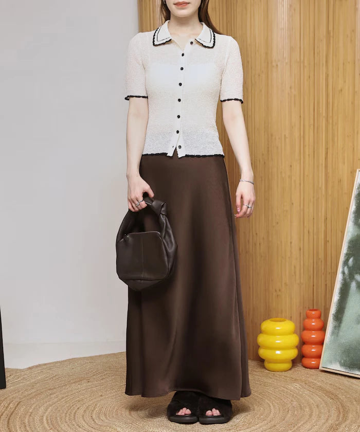Color Embroidered Polo Collar Cardigan [Limited Edition]