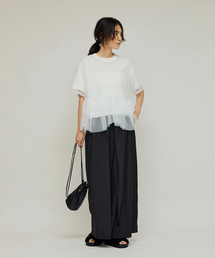 Front Tuck Wide Slack Pants / Loose Silhouette