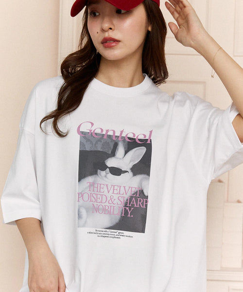 <Functional Material> Genteel Rabbit Print T-Shirt Limited Edition