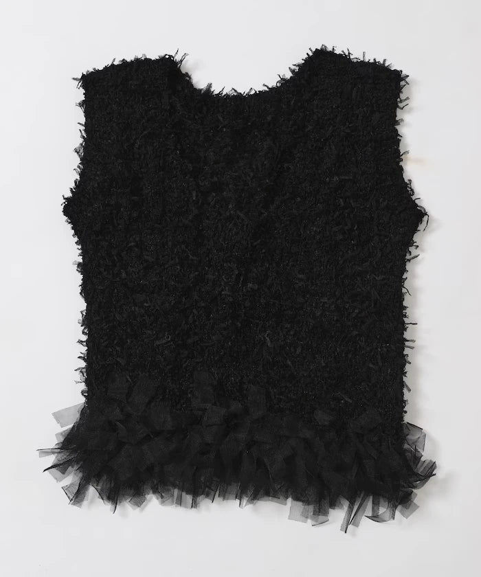 2WAY Fringe Hem Knit Vest