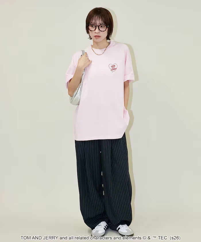 <Functional Material> TOM AND JERRY Heart Graphic T-Shirt Limited Edition