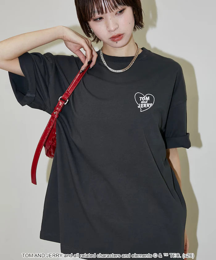 <Functional Material> TOM AND JERRY Heart Graphic T-Shirt Limited Edition