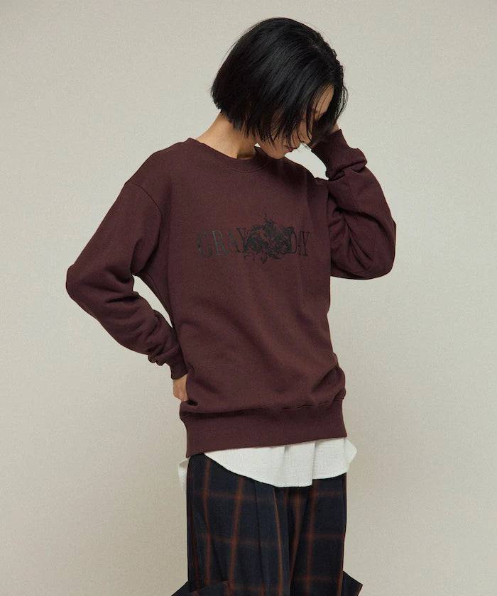 Organic Cotton Animal Logo Print Sweat / CAT / Relaxed Fit / French Terry Sweat