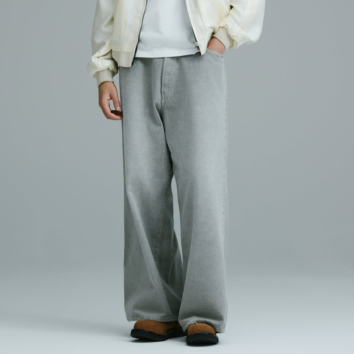 GL42622H / RECYCLED WASTE SUVIN COTTON YARN 11.5oz. DENIM 5POCKET BAGGY PANTS VINTAGE WASHED