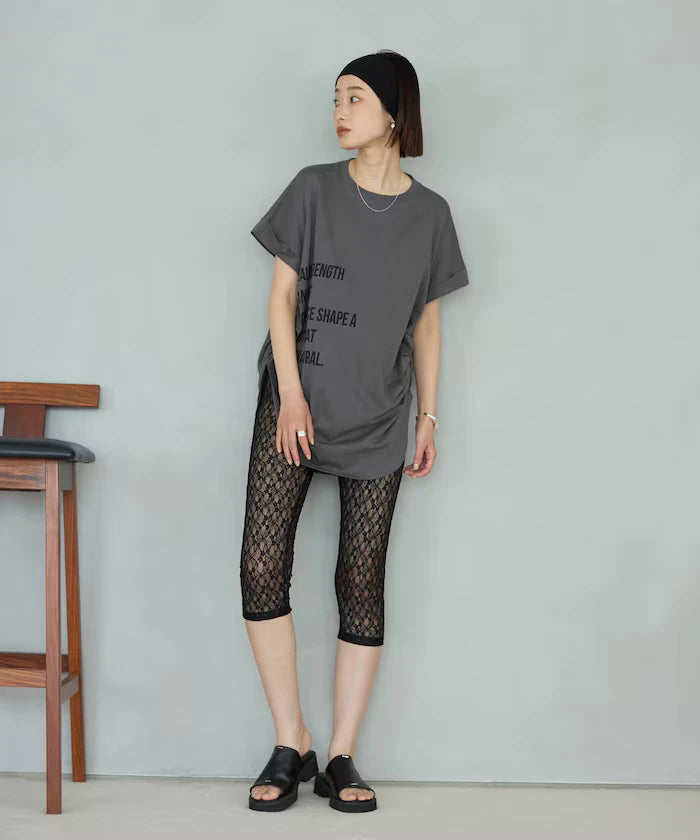Organic Cotton Shirring Logo T-Shirt