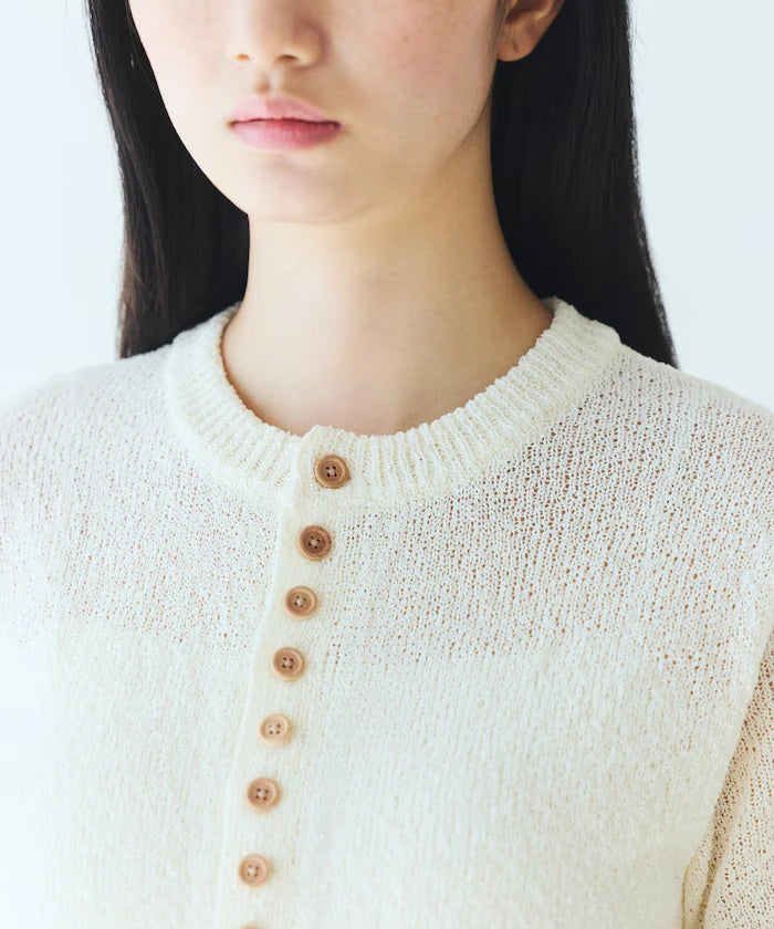 Wood Button Boucle Cardigan