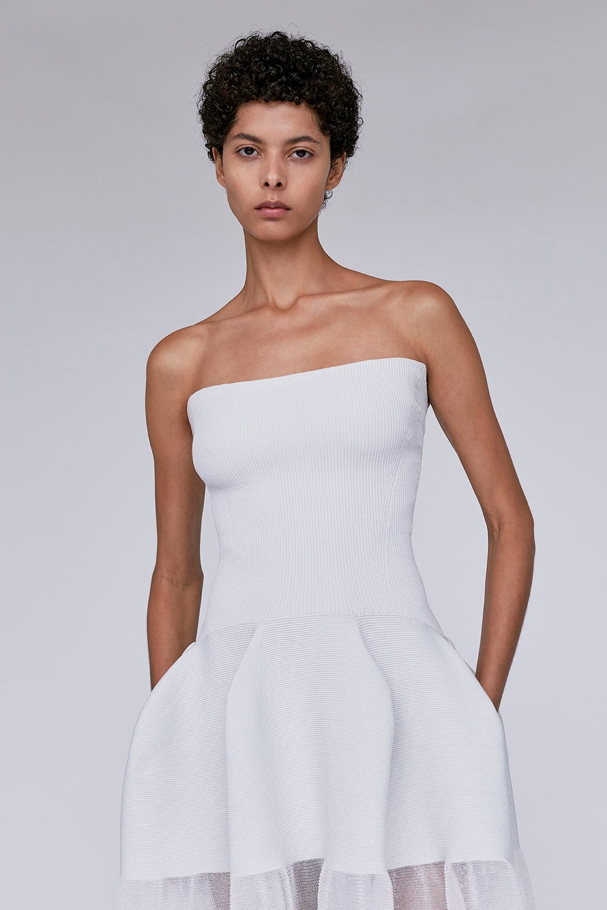 POTTERY HS LUCENT GLITTER STRAPLESS DRESS