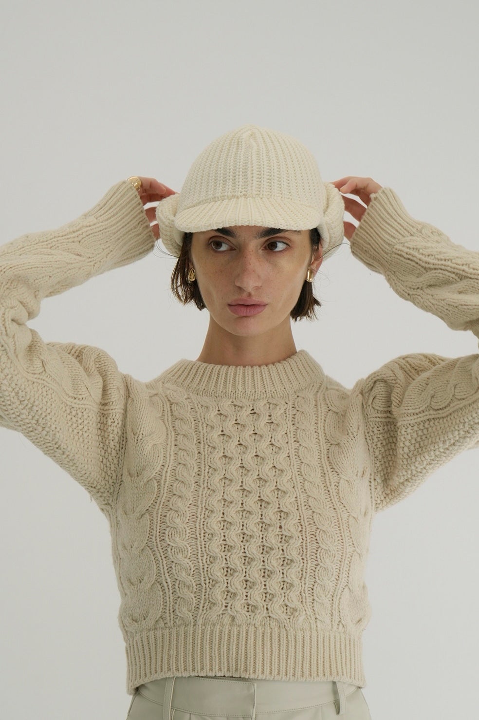KIJIMA TAKAYUKI &times;CLANE WOOL KNIT EAR CAP