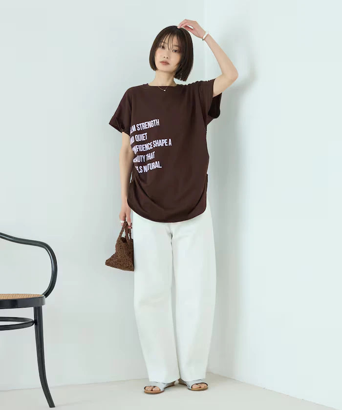 Organic Cotton Shirring Logo T-Shirt