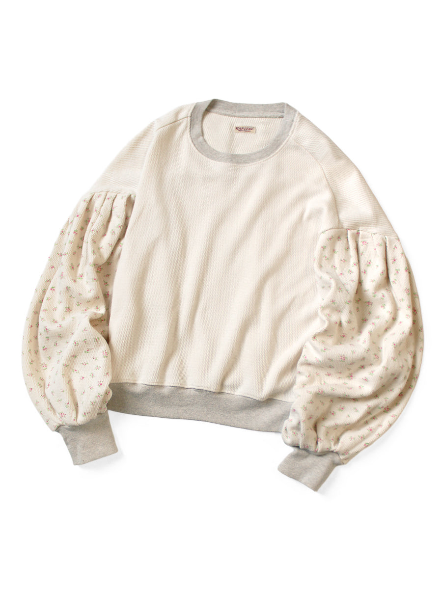 Waffle Jersey Small Flower pt 2TONE Buffon Sleeves...