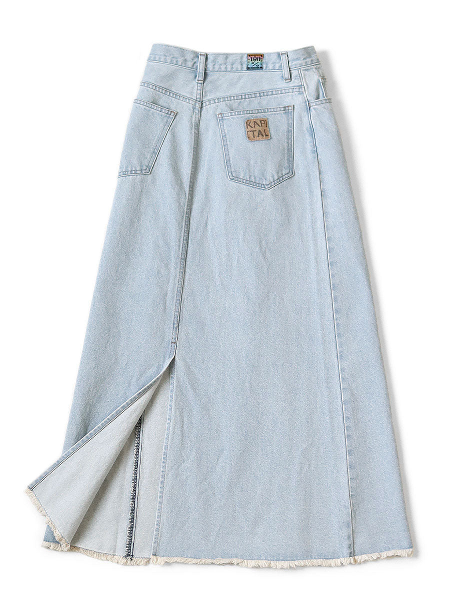 13oz Denim High Waist Maxi Skirt (Processed)