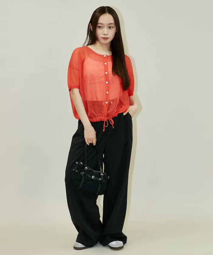 Washable Linen Hem Cord Summer Knit Cardigan Limited Edition