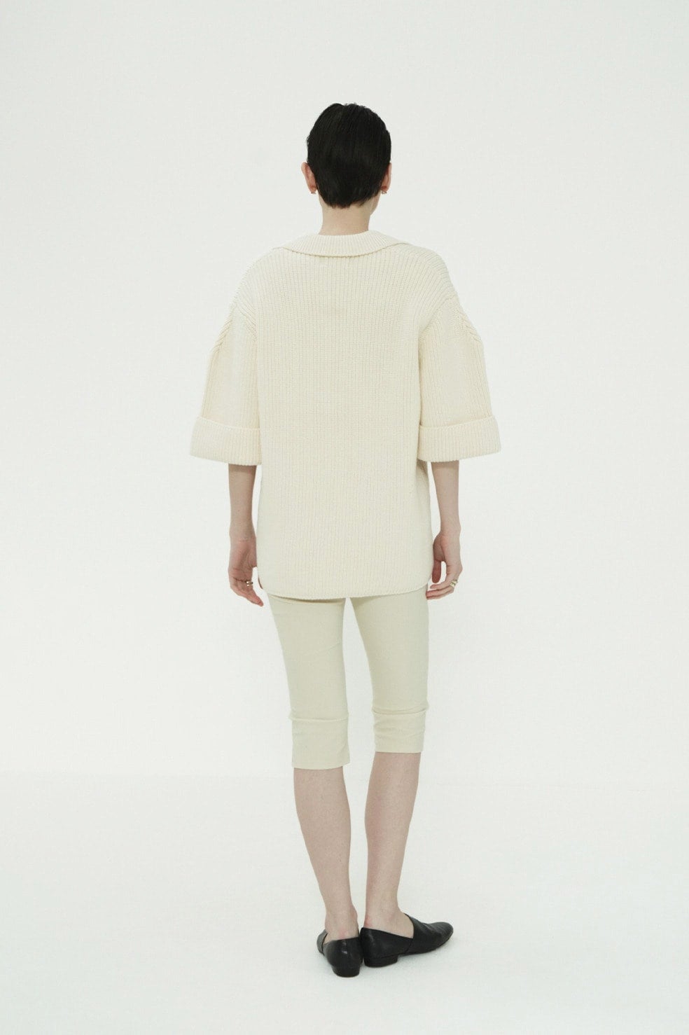 OVER HALF SLEEVE POLO KNIT TOPS