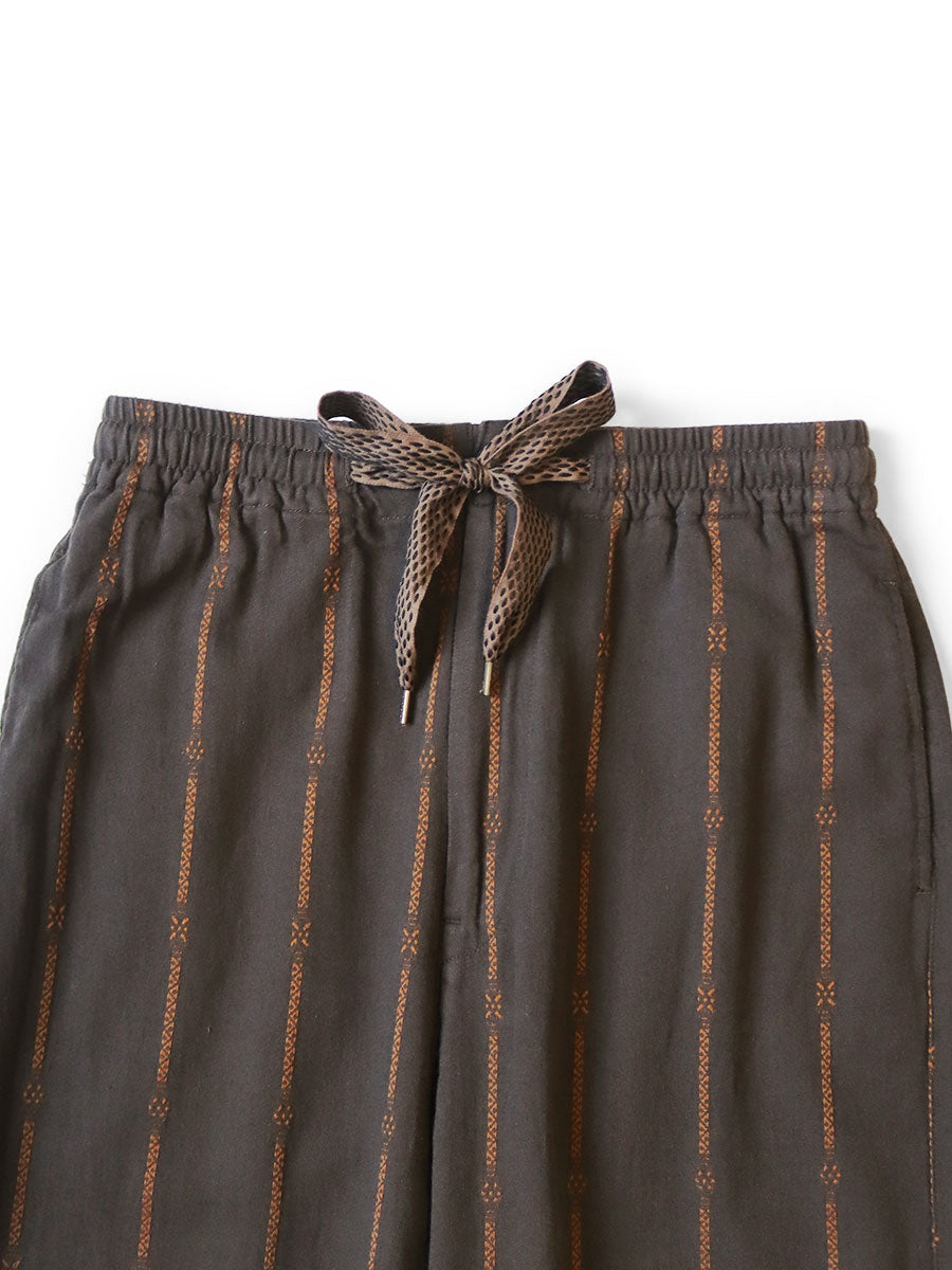 Cotton Linen Sham Stripe Easy Pants